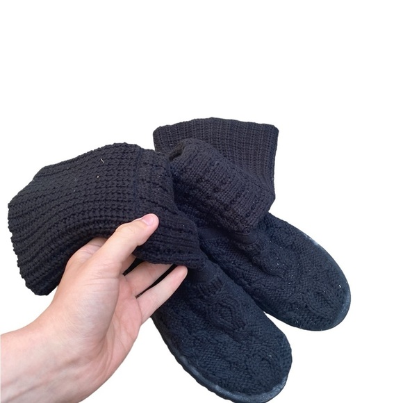 Ugg Australia Leland Cable Knit Boots With Buttons Size 6 Black - Picture 3 of 7